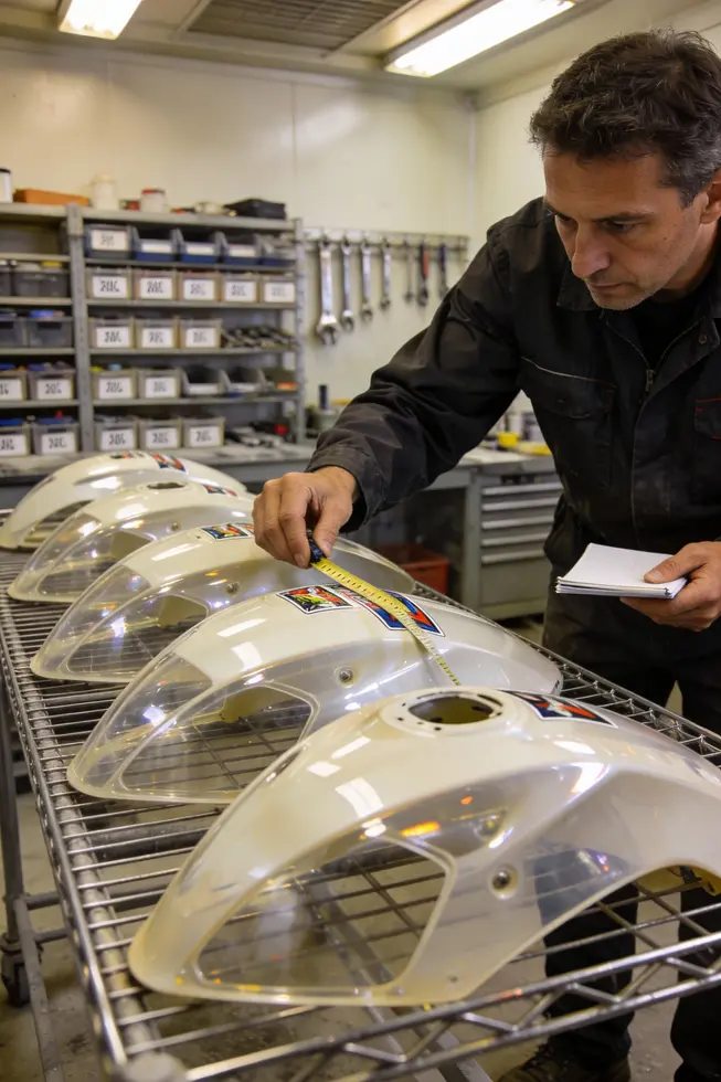 Prep stage: cleaning, sanding, and repairing surface irregularities to ensure adhesion.