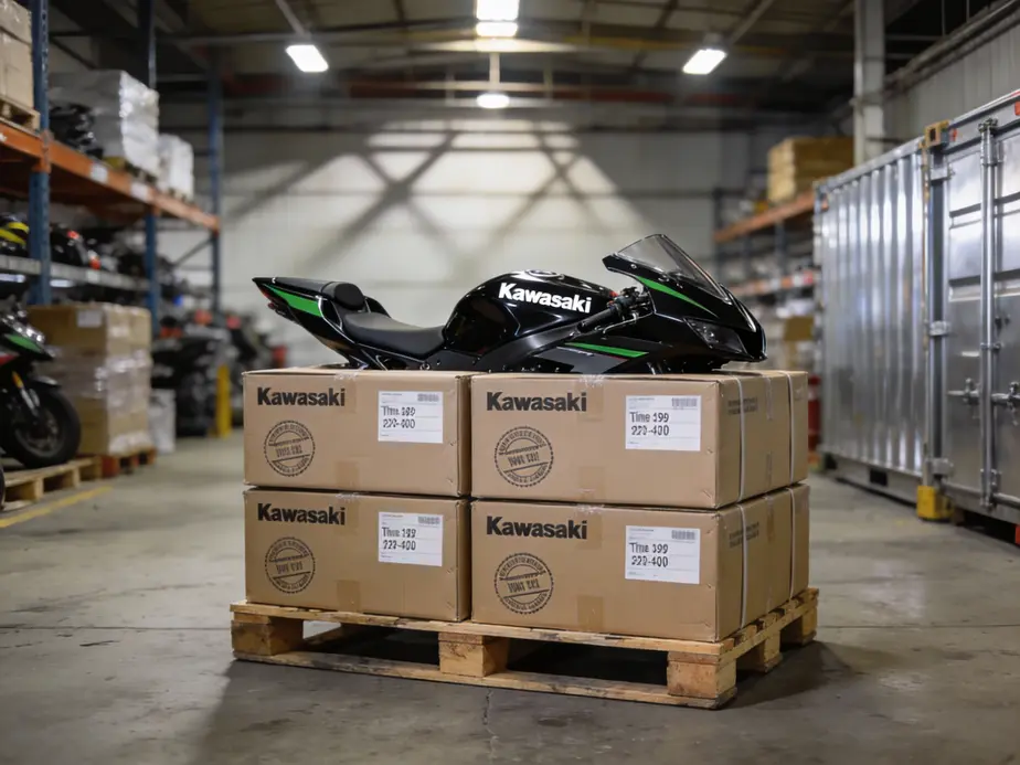 Chapter 1 image illustrating materials, direct replacement architecture, and pre-drilled fitment for Kawasaki fairings.