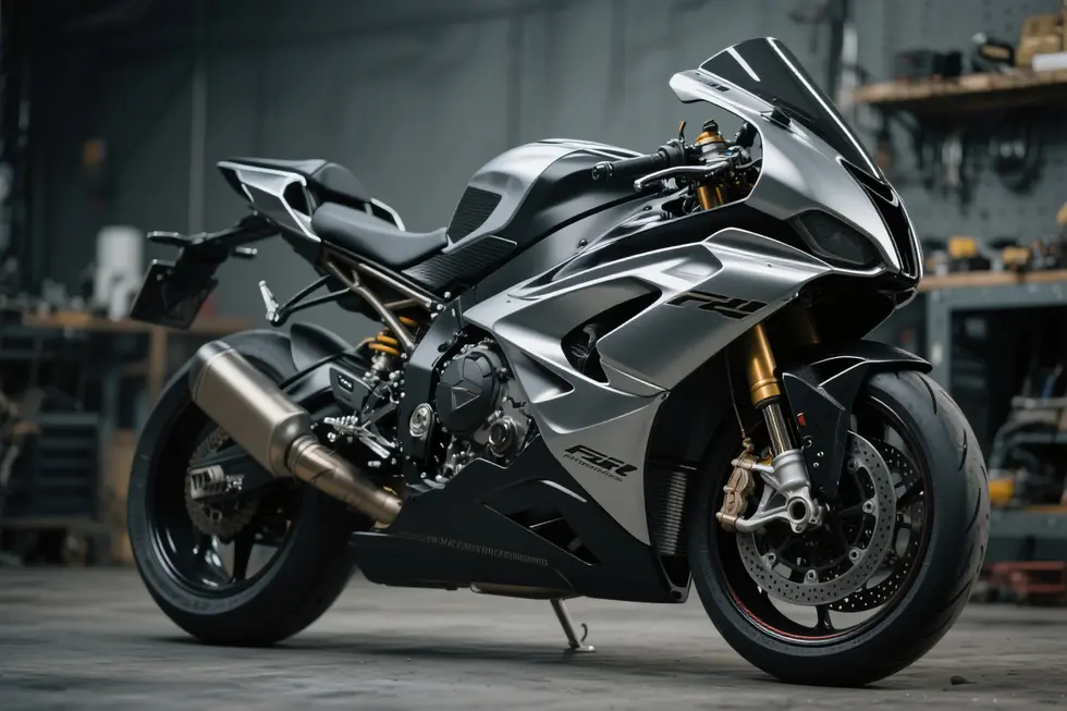 Cover image showing a high-end motorcycle with refined fairings in a workshop setting.