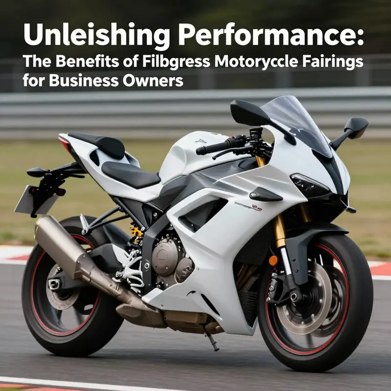 A motorcycle equipped with fiberglass fairings highlights the aerodynamic efficiency crucial for performance.