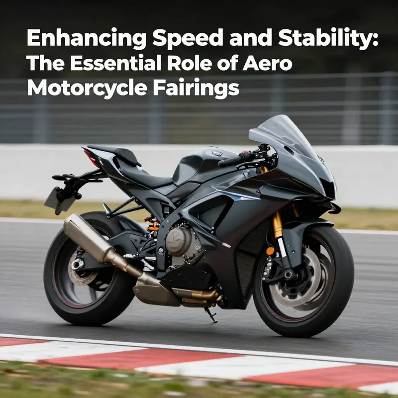Sleek design of an aero motorcycle fairing enhancing speed and performance.