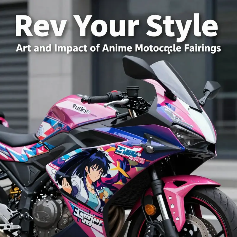 A motorcycle adorned with vibrant anime fairings that highlight the aesthetic appeal of unique designs.