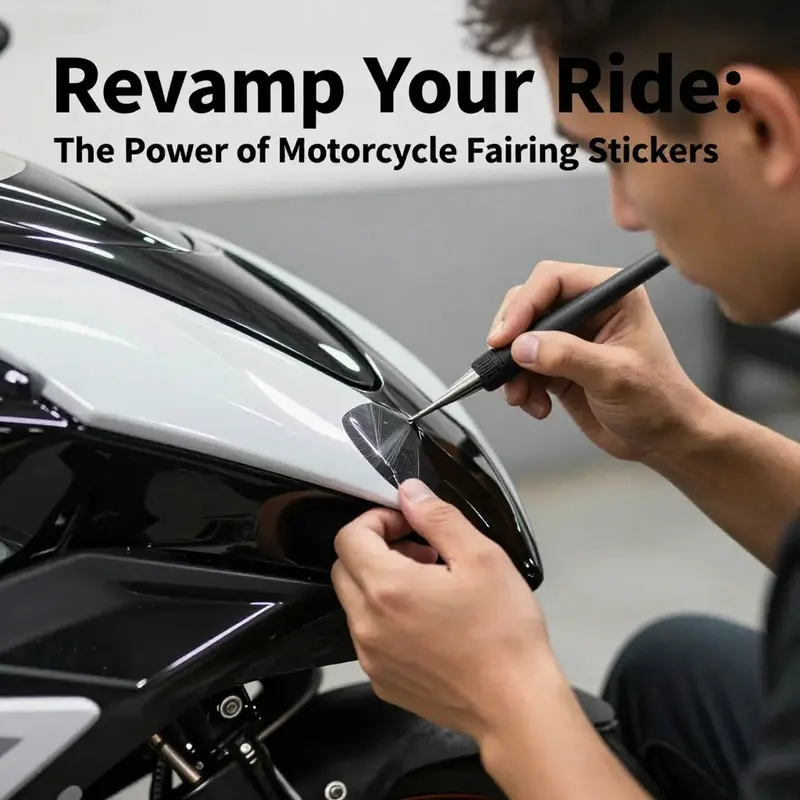 Vibrant motorcycle fairing stickers highlight the design and material quality.