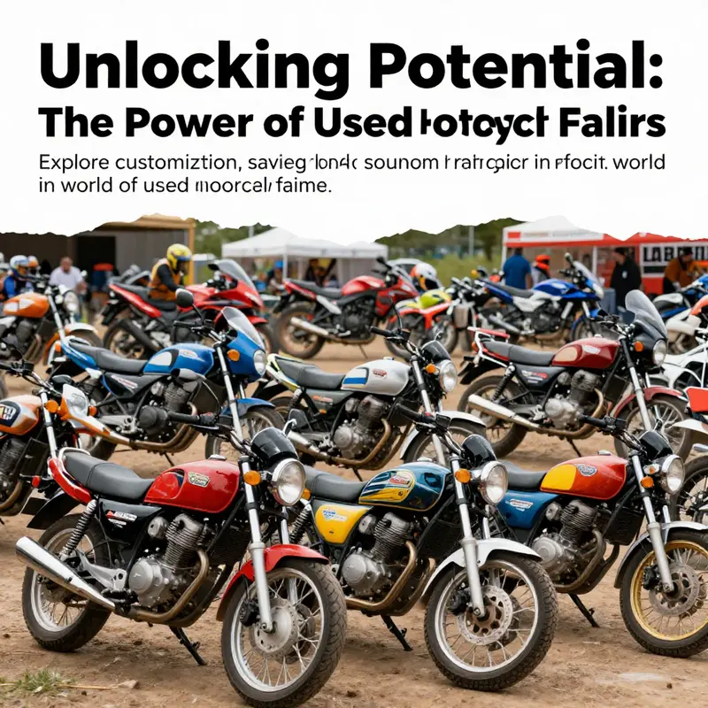 An image capturing a variety of motorcycles with unique used fairings, set in a lively outdoor motorcycle event.