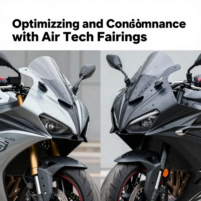 A variety of Air Tech motorcycle fairings displaying composite materials and innovative design.