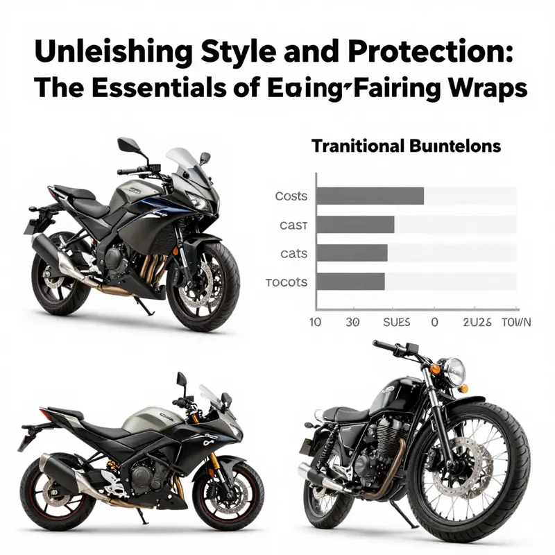 An attractively wrapped motorcycle fairing showcasing the impact of vinyl wraps on aesthetics.