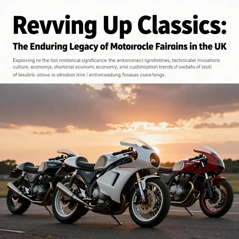 A picturesque view of classic motorcycles adorned with race fairings under a sunset, symbolizing motorcycle culture.