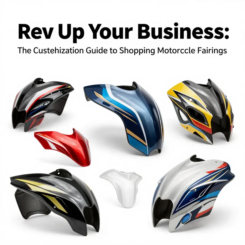 A variety of motorcycle fairings illustrating distinct styles and their purposes.