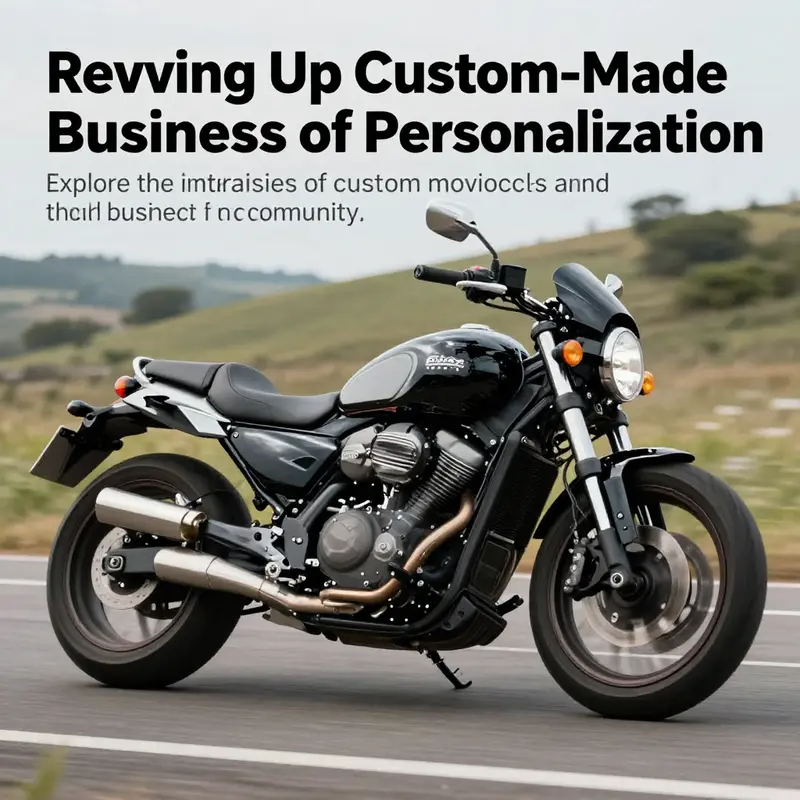 A visually striking motorcycle with custom fairings speeding through a picturesque landscape, symbolizing personalization and performance.
