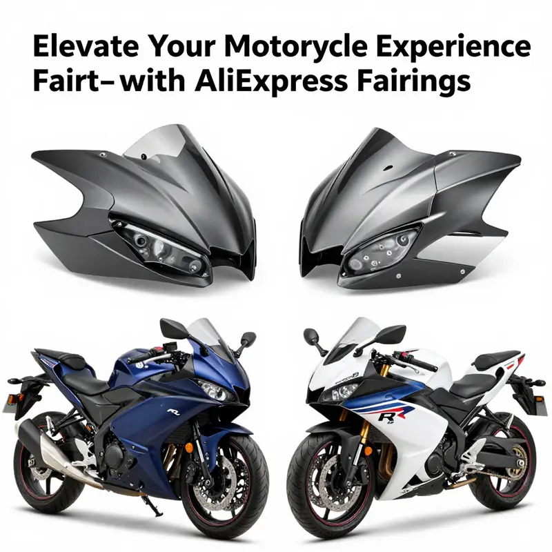 A diverse selection of motorcycle fairings available on AliExpress, highlighting the blend of styles and functionalities.