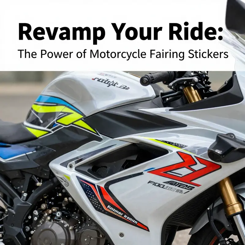 Vibrant motorcycle fairing stickers highlight the design and material quality.