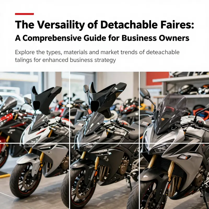 A motorcycle dealership showcasing a variety of detachable fairings, illustrating the customization possibilities for riders.