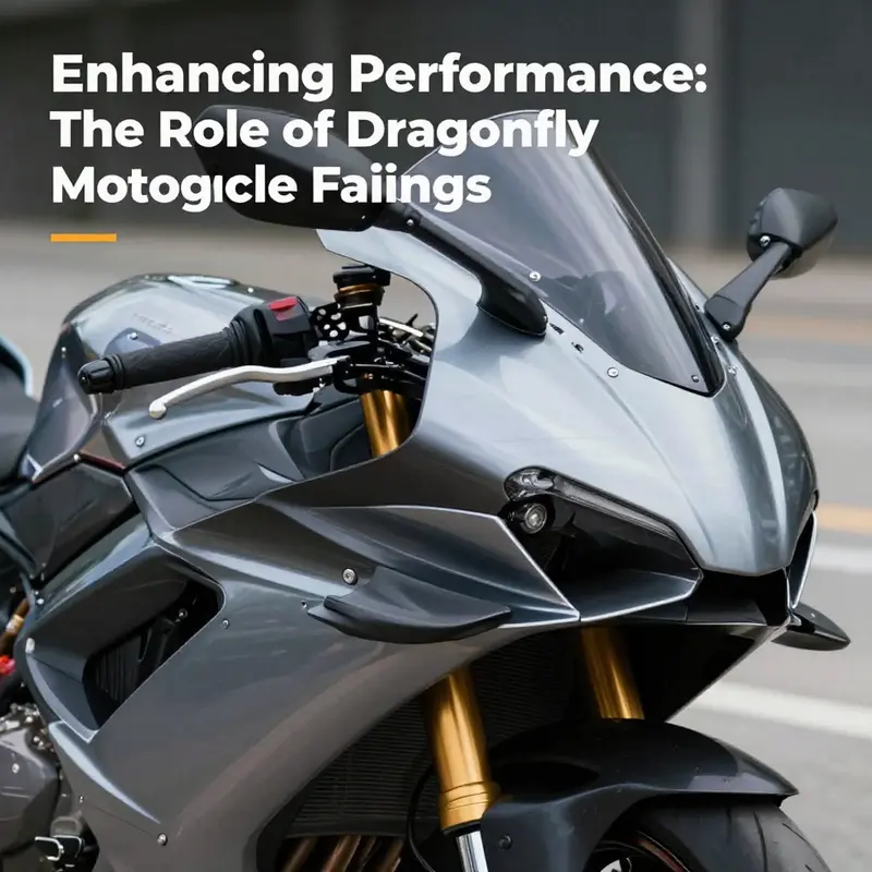 The aerodynamic design of a Dragonfly motorcycle fairing enhancing performance.