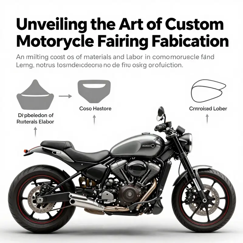 A variety of motorcycle fairings showcasing the materials and tools used in custom fabrication.