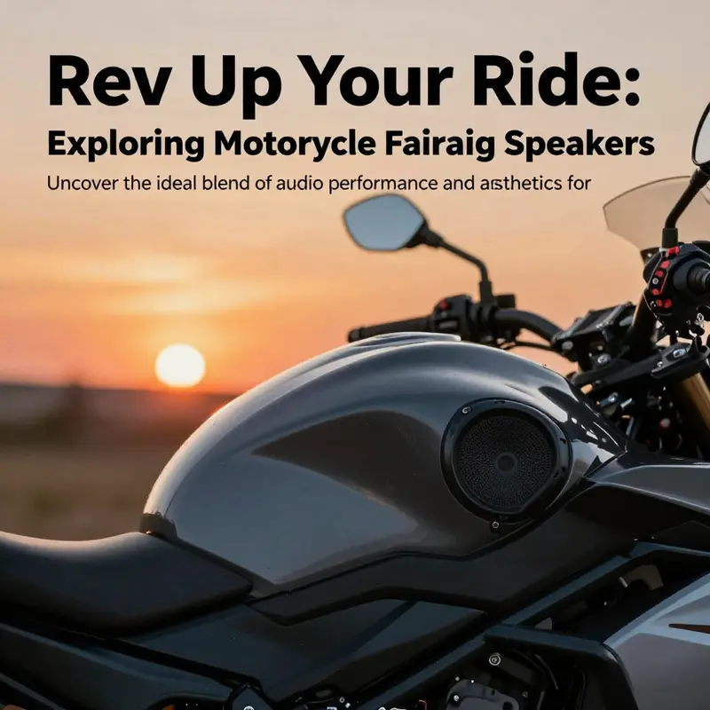 A motorcycle equipped with high-quality fairing speakers set during a vibrant sunset.
