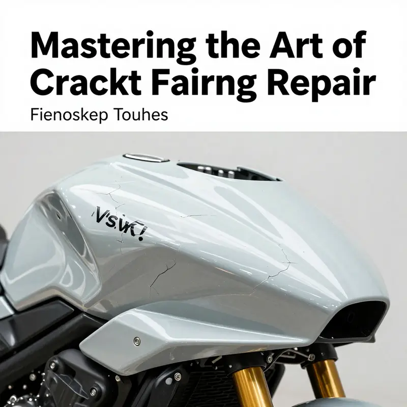Displaying essential tools and techniques used in the repair of cracked motorcycle fairings.