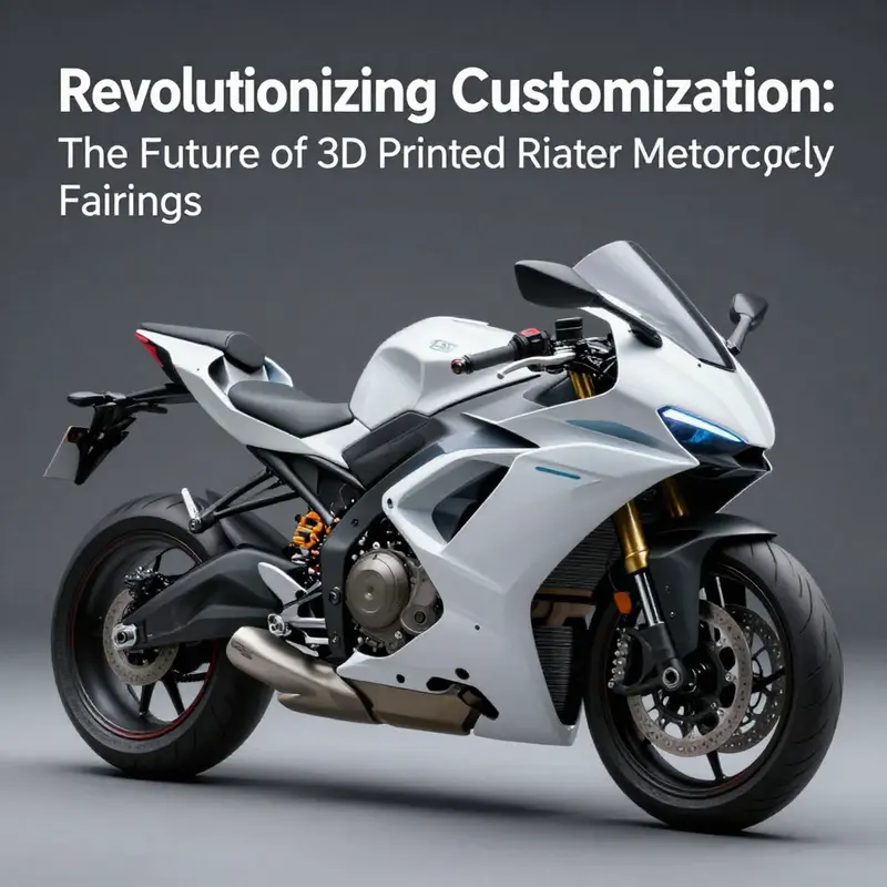 A detailed view of a custom 3D printed motorcycle fairing highlighting the unique designs possible with advanced printing technologies.