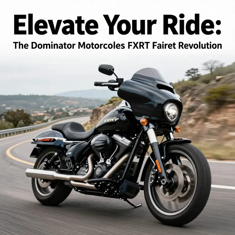 The sleek design of the Dominator Motorcycles FXRT fairing enhances both aesthetics and aerodynamics.