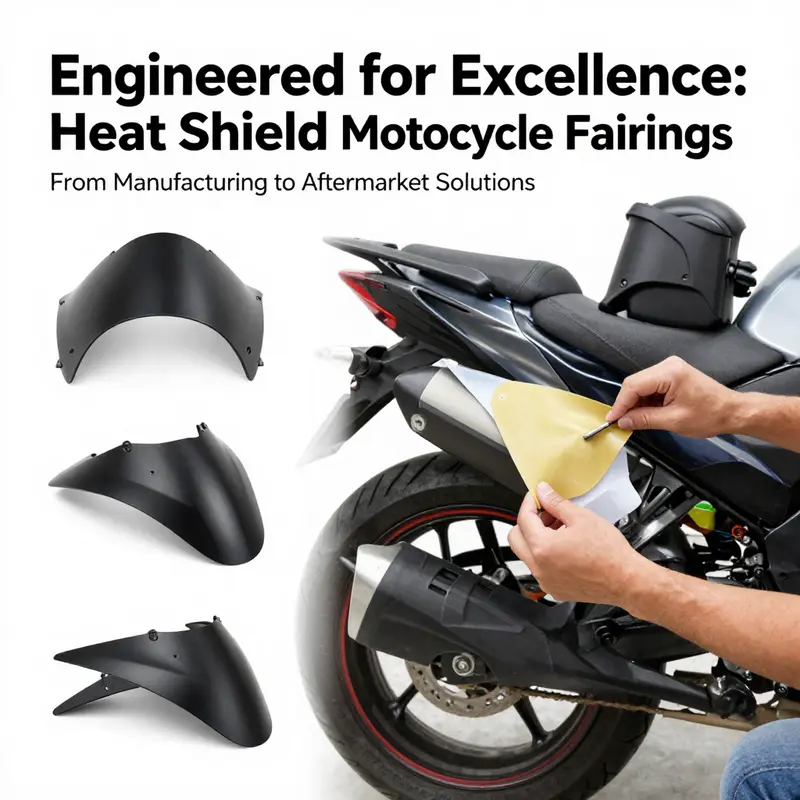 Close-up of heat shield motorcycle fairing, highlighting its thermal resistance and durability.