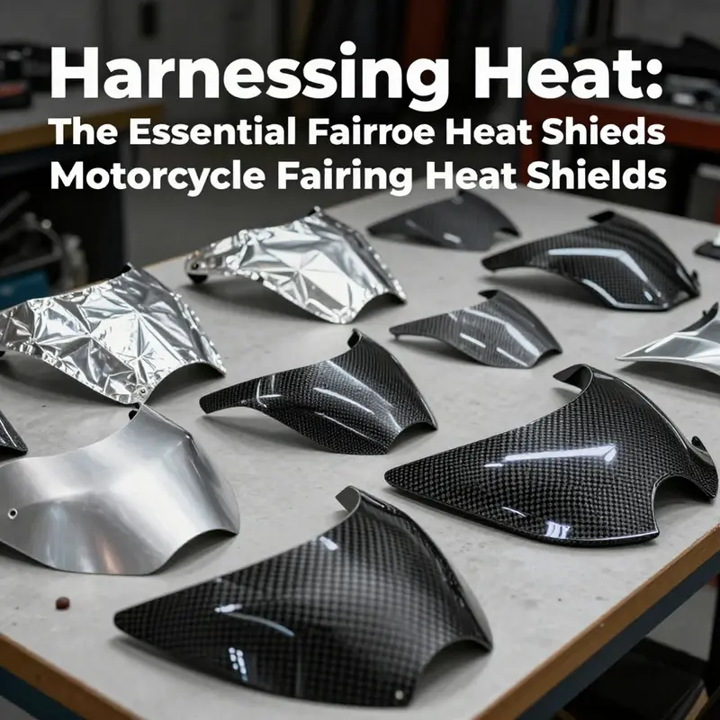 A close-up of a motorcycle fairing heat shield, illustrating its role in protecting against engine heat.