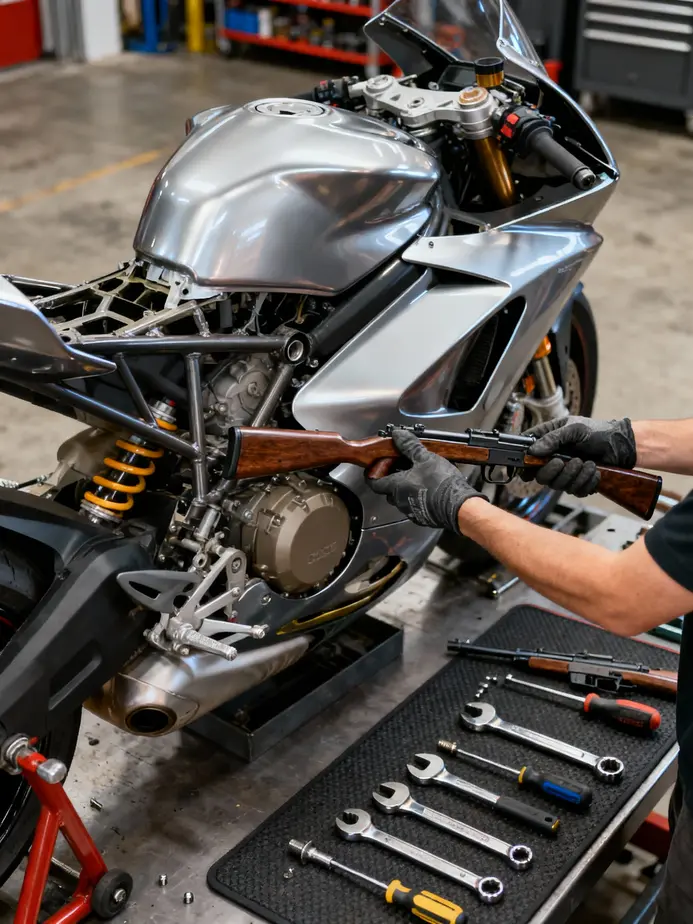A diverse array of aftermarket rifle motorcycle fairings demonstrating various designs and features.