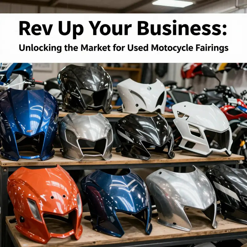 A varied selection of used motorcycle fairings available in today’s market.