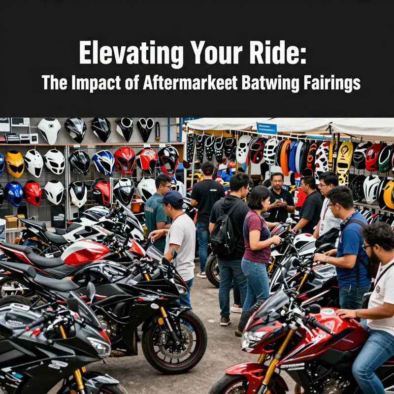 A diverse collection of aftermarket batwing fairings highlighting customization options for motorcycle enthusiasts.