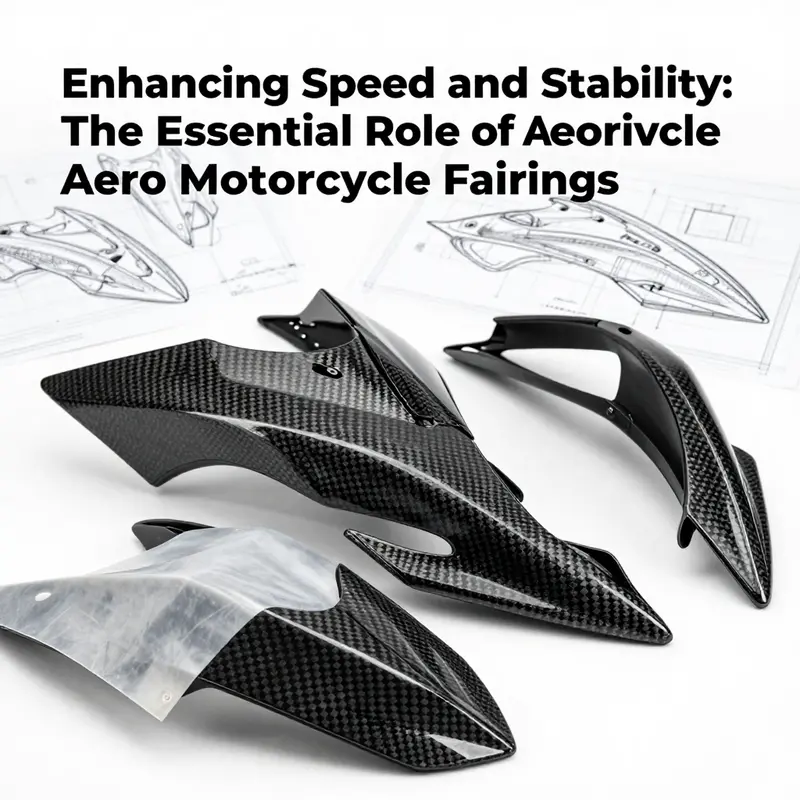 Sleek design of an aero motorcycle fairing enhancing speed and performance.