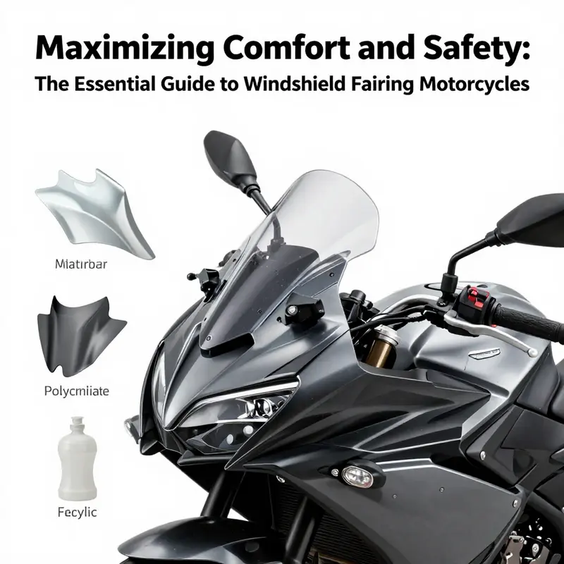The sleek design of a motorcycle windshield fairing enhances aerodynamics and rider comfort.