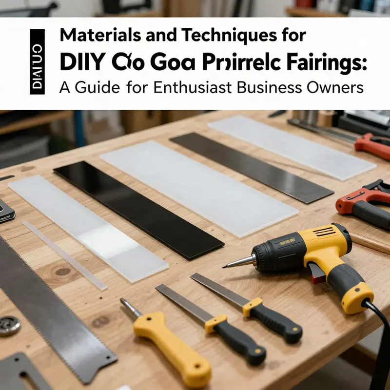 Materials and tools essential for creating a custom motorcycle fairing.