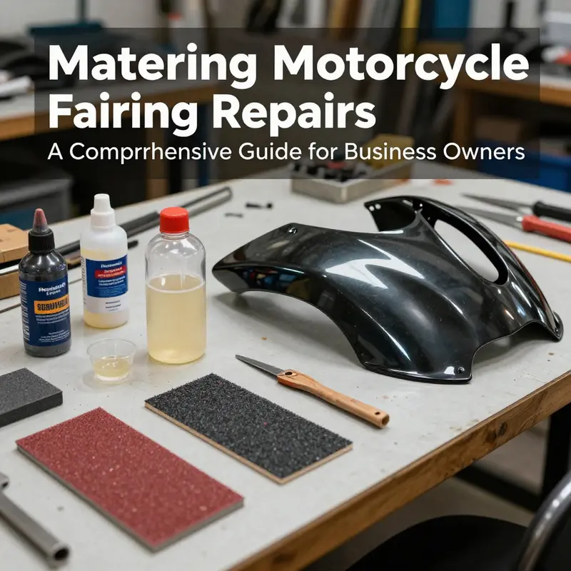 A mechanic performs a close inspection of a motorcycle fairing to determine the extent of the damage for repairs.