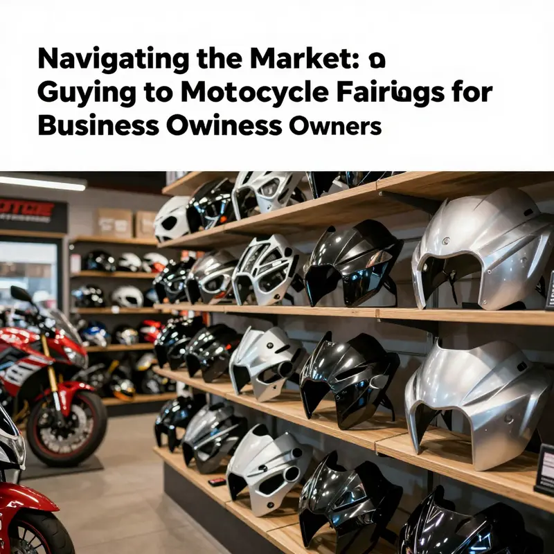 A motorcycle accessory store featuring a variety of motorcycle fairings on display.