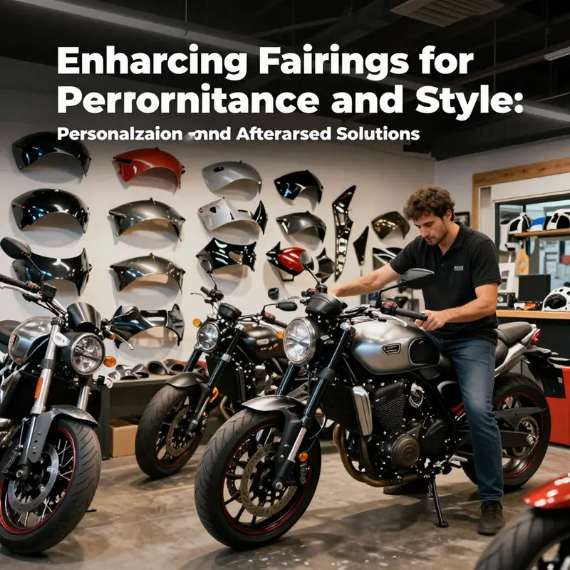 Different types of motorcycle fairings displayed on various motorcycle models.