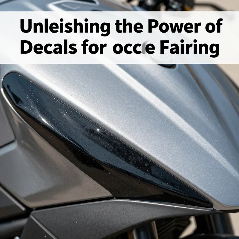 Motorcycle fairing decorated with diverse decals reflects individual style.