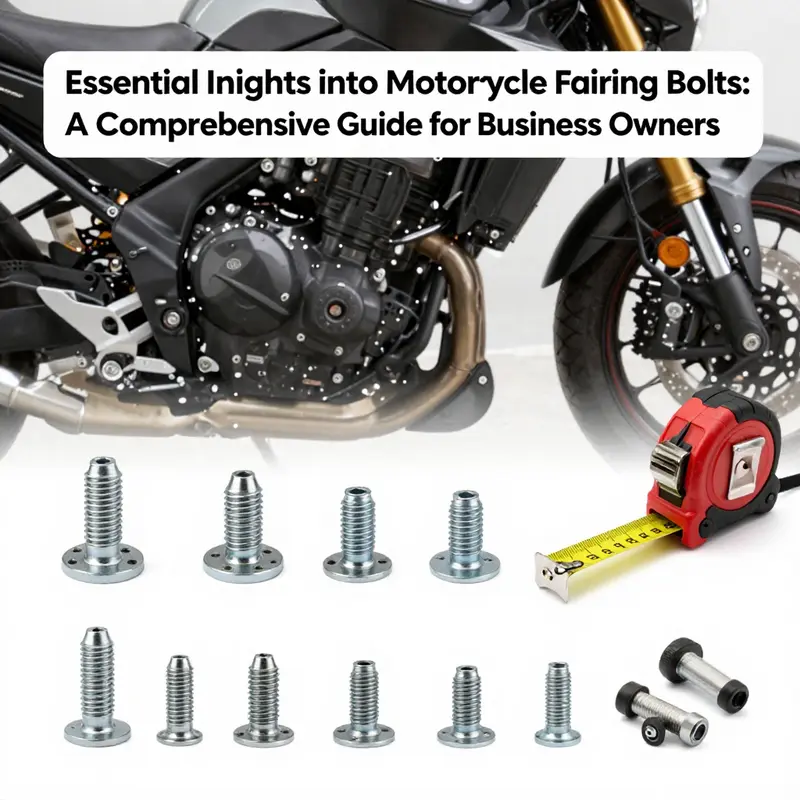 Visual representation of different types and sizes of motorcycle fairing bolts.
