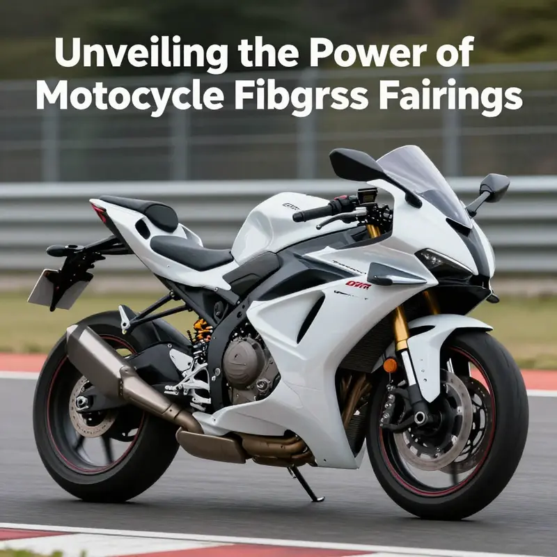 A racing motorcycle equipped with high-performance fiberglass fairings, highlighting their aerodynamic design.
