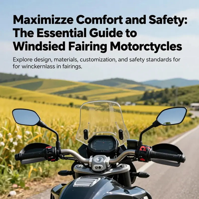 A scenic panoramic view from a motorcycle showing the freedom of riding with a windshield fairing.