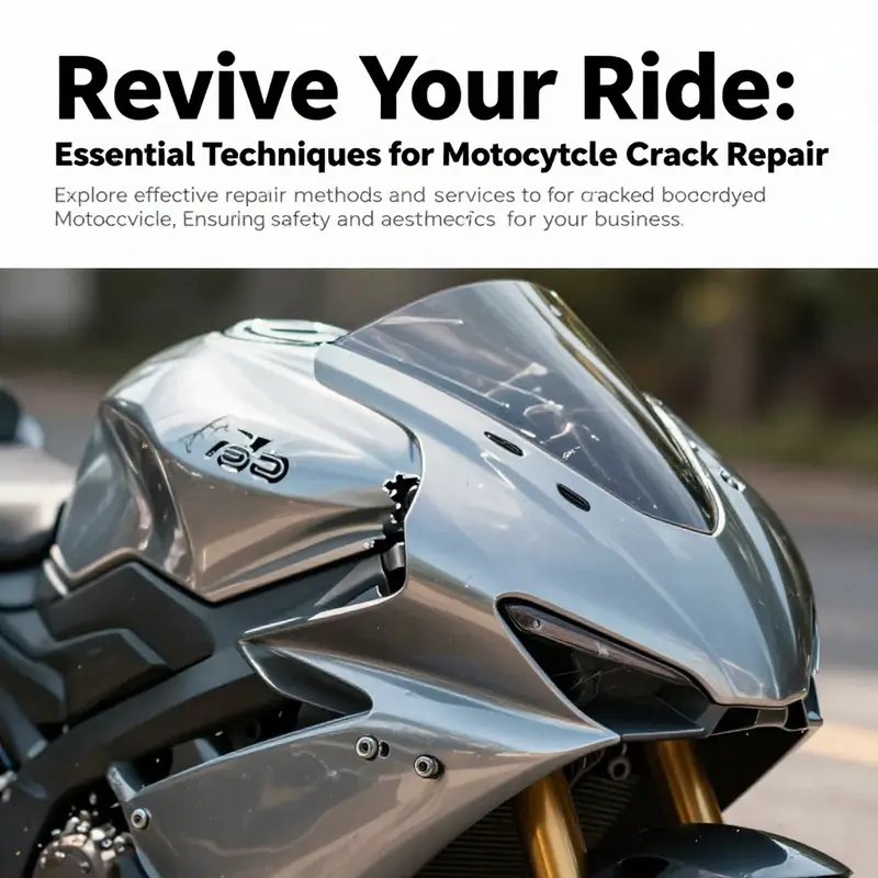 Shiny motorcycle fairing post-repair, emphasizing quality and appeal.