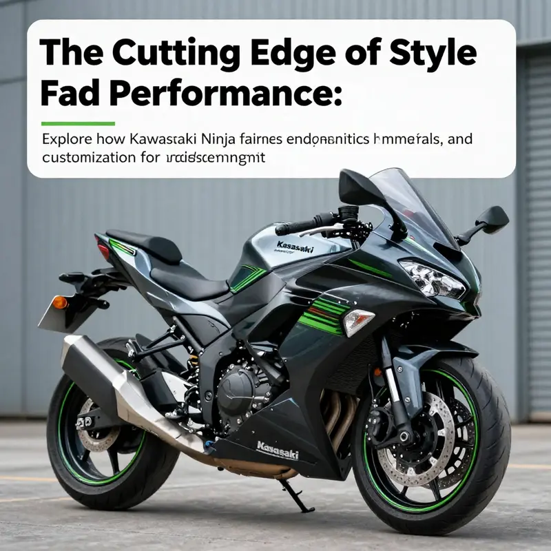 A Kawasaki Ninja motorcycle showcasing its stylish fairings and modern design set against an urban backdrop.