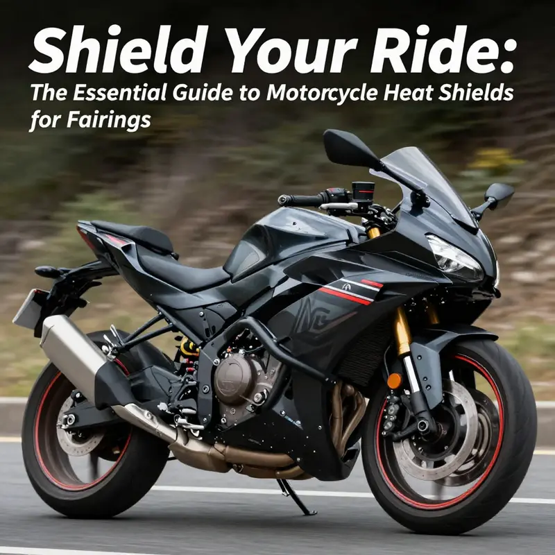 A variety of materials used for motorcycle heat shields, showcasing options for different performance needs.
