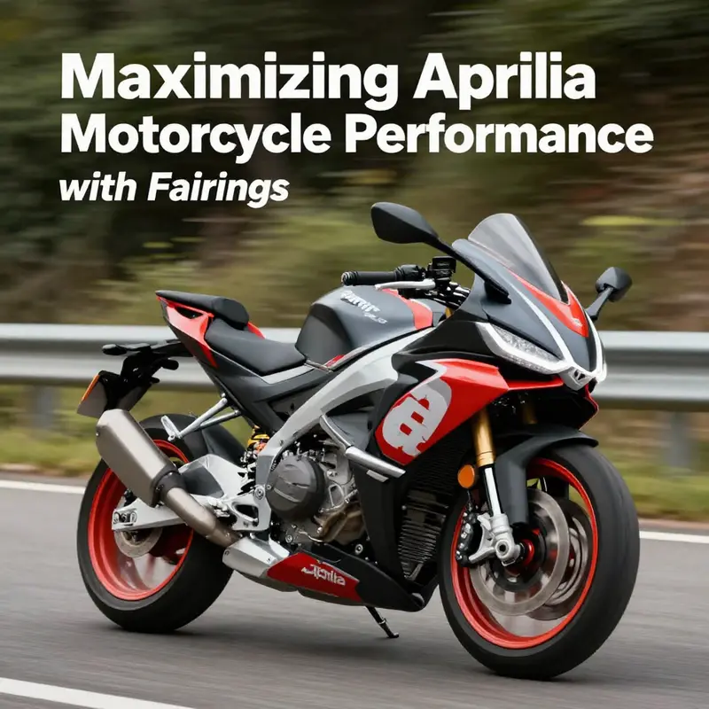 Newly installed fairings enhancing the appearance of an Aprilia motorcycle.