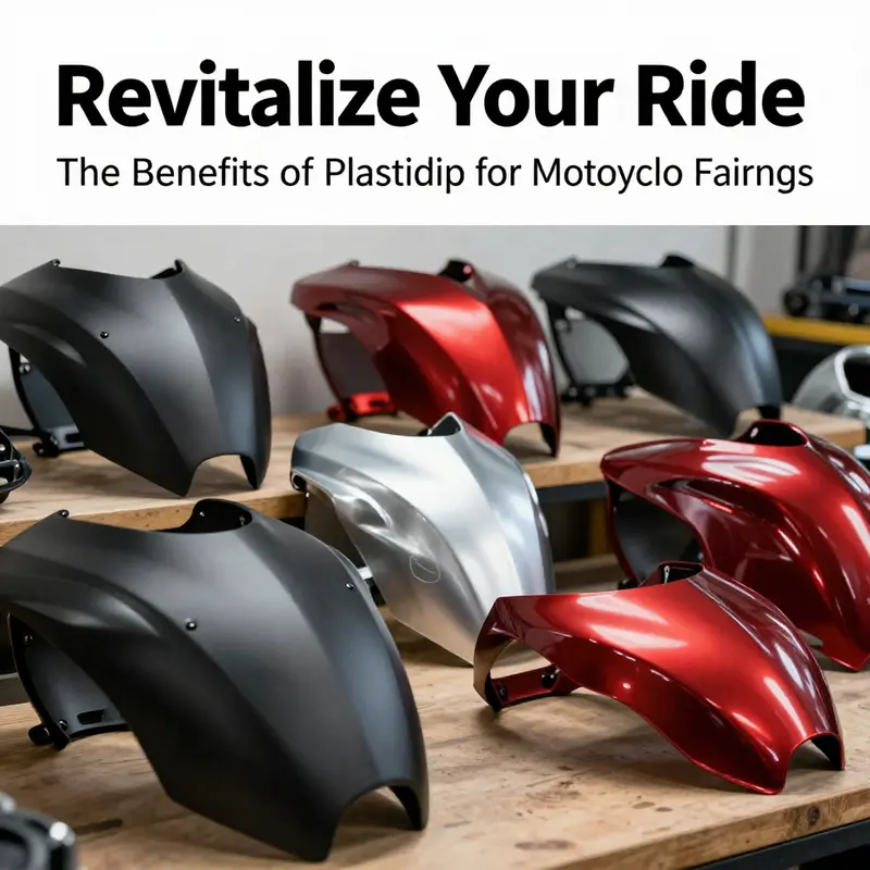 Plastidip-coated motorcycle fairings showcasing surface protection against scratches and UV exposure.