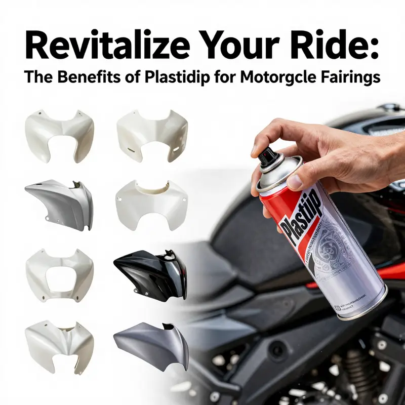 Plastidip-coated motorcycle fairings showcasing surface protection against scratches and UV exposure.