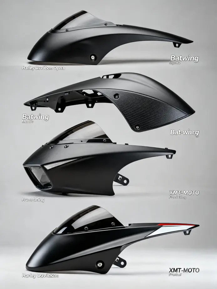 The Memphis Shades Road Warrior fairing enhancing the Harley-Davidson Dyna’s aerodynamic performance.