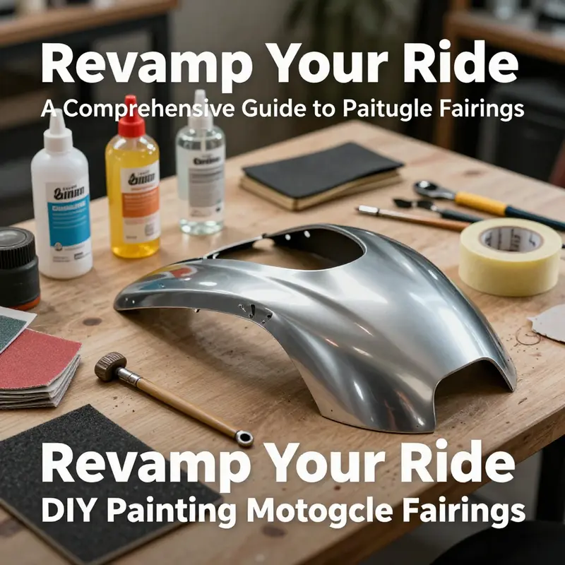 Essential preparation tools for DIY painting motorcycle fairings, ensuring a professional finish.