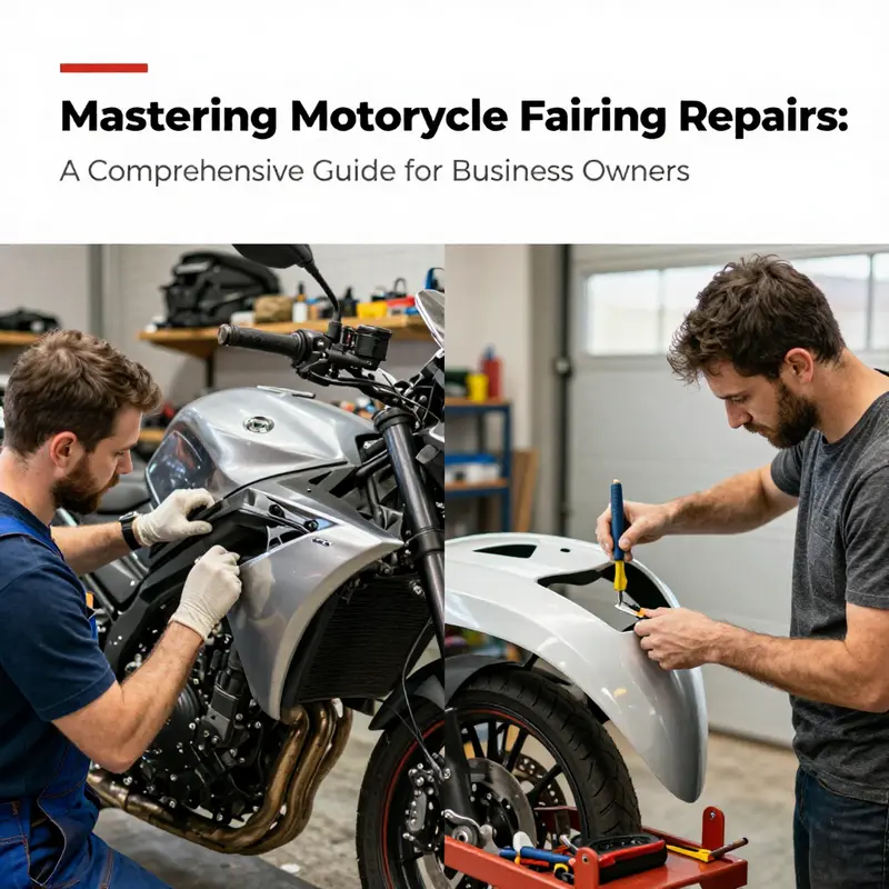 A mechanic performs a close inspection of a motorcycle fairing to determine the extent of the damage for repairs.