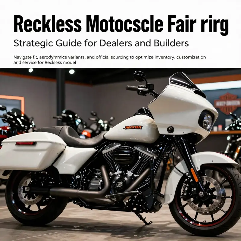 A photo-realistic cover image of a Reckless motorcycle highlighting the inner fiberglass fairing.