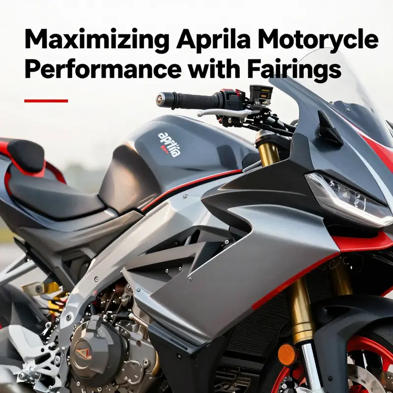 Newly installed fairings enhancing the appearance of an Aprilia motorcycle.