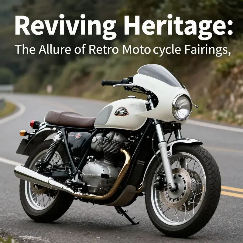 A vintage-styled motorcycle enhanced with a fiberglass retro fairing.