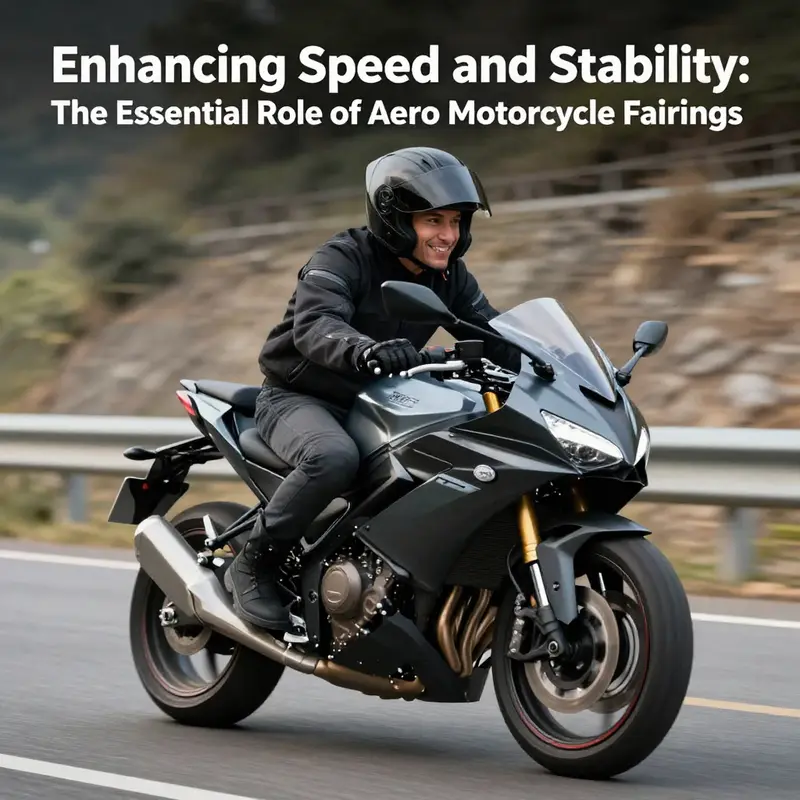 Sleek design of an aero motorcycle fairing enhancing speed and performance.